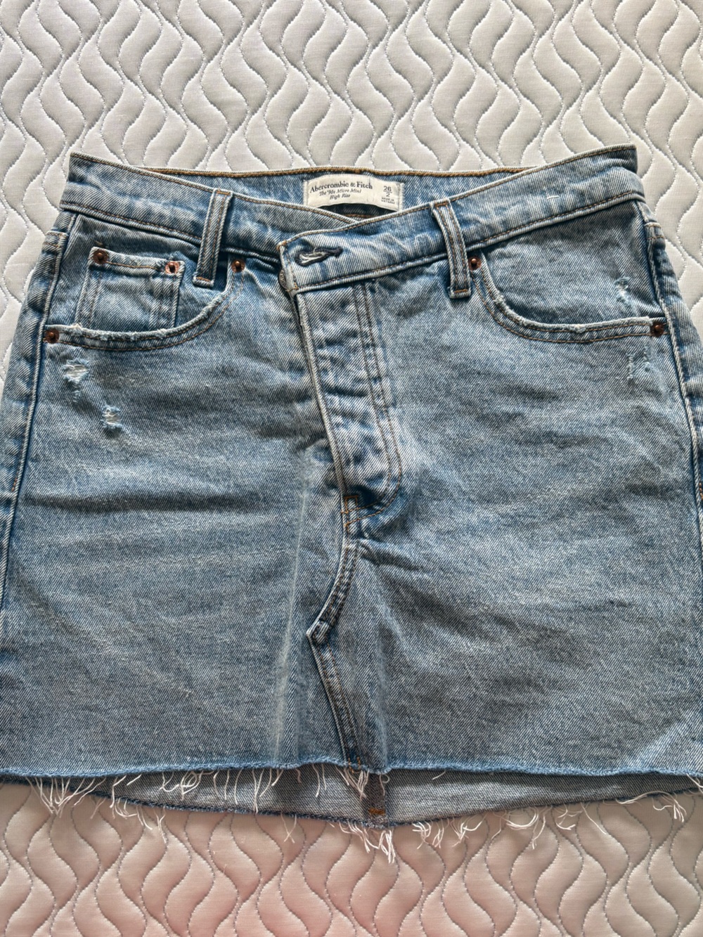 Abercrombie & Fitch Light Blue High-Rise Denim Skirt